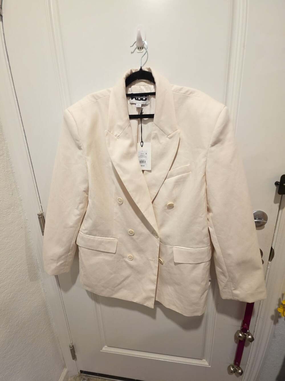 KBB by Kahlana Double Breasted Blazer Size L Cream